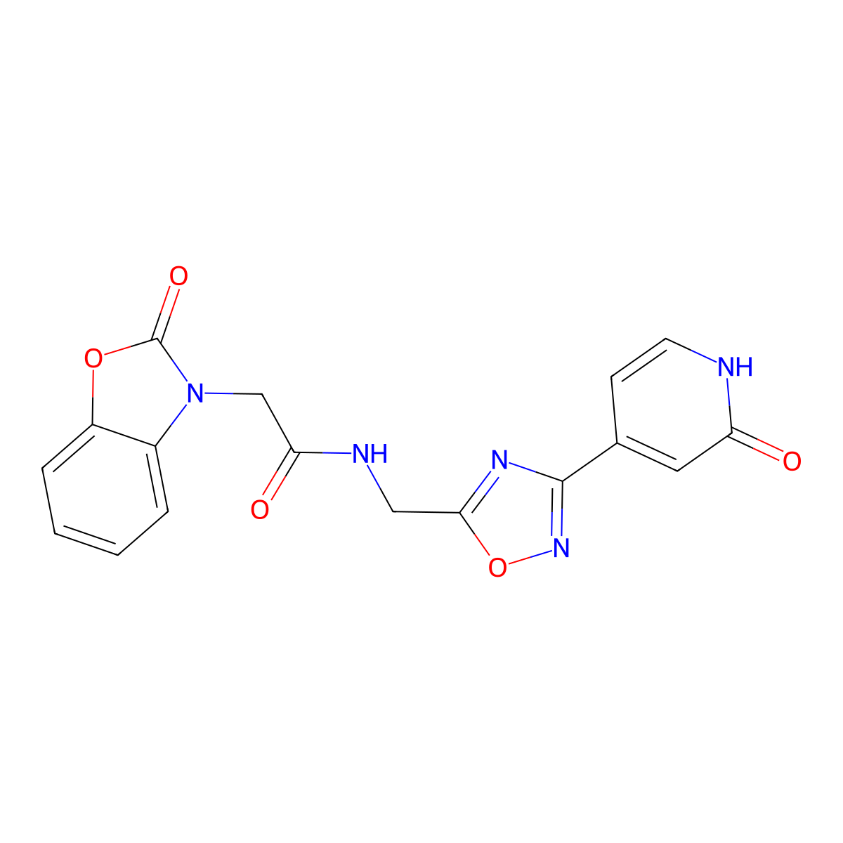N-((3-(2-oxo-1,2-dihydropyridin-4-yl)-1,2,4-oxadiazol-5-yl)methyl)-2-(2-oxobenzo[d]oxazol-3(2H)-yl)acetamide molecular structure, CAS 2034349-39-6