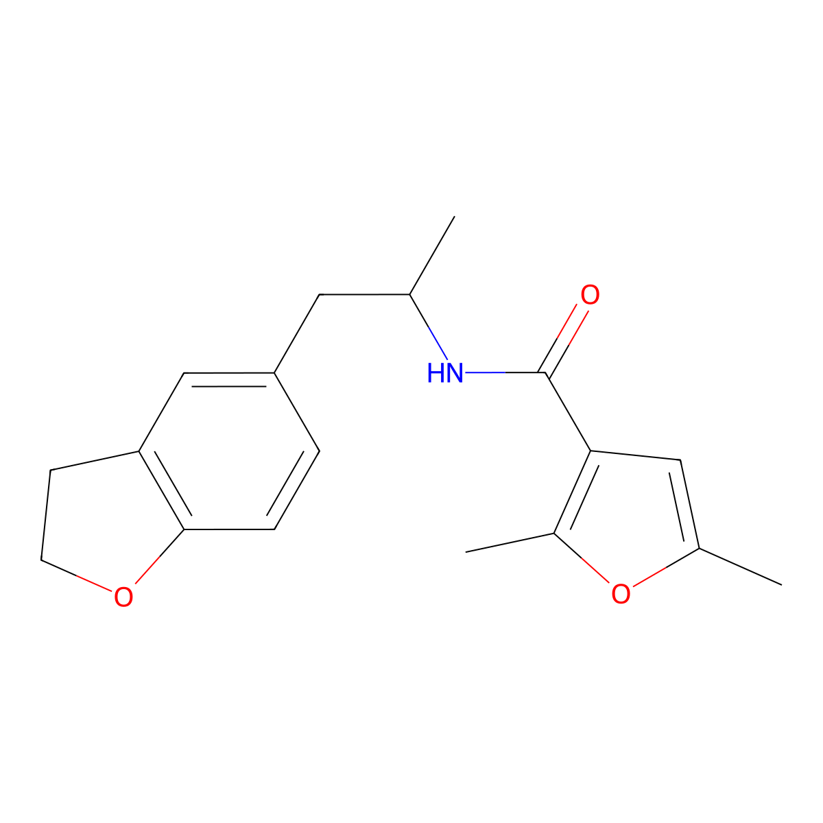 N-(1-(2,3-dihydrobenzofuran-5-yl)propan-2-yl)-2,5-dimethylfuran-3-carboxamide molecular structure, CAS 2034349-42-1