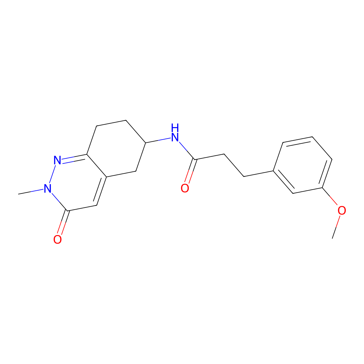 3-(3-methoxyphenyl)-N-(2-methyl-3-oxo-2,3,5,6,7,8-hexahydrocinnolin-6-yl)propanamide molecular structure, CAS 2034349-44-3