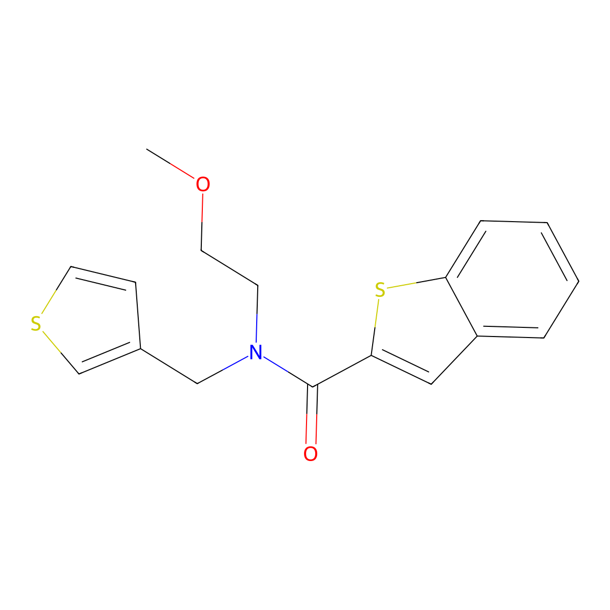 N-(2-methoxyethyl)-N-(thiophen-3-ylmethyl)benzo[b]thiophene-2-carboxamide molecular structure, CAS 2034349-51-2