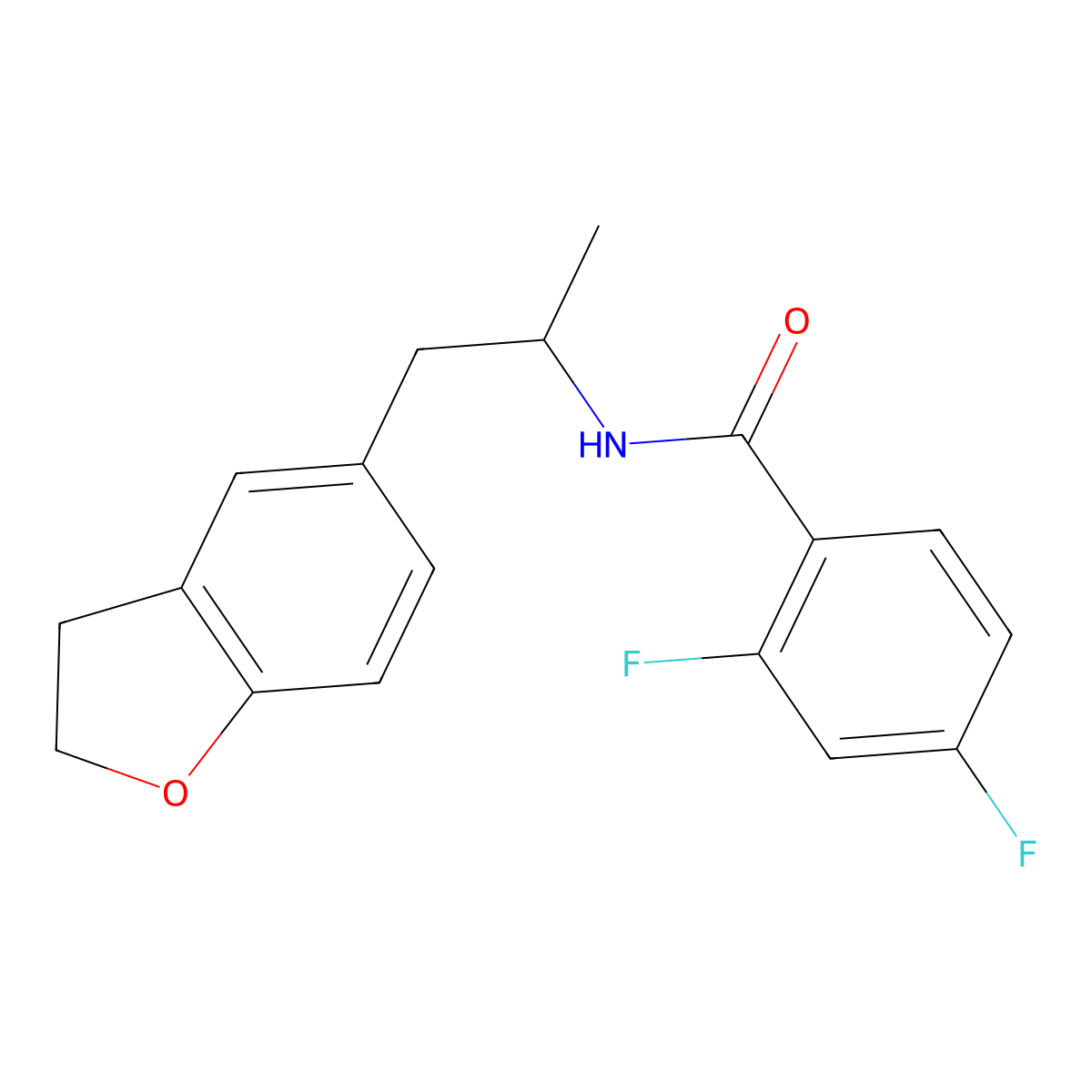 N-(1-(2,3-dihydrobenzofuran-5-yl)propan-2-yl)-2,4-difluorobenzamide molecular structure, CAS 2034349-52-3