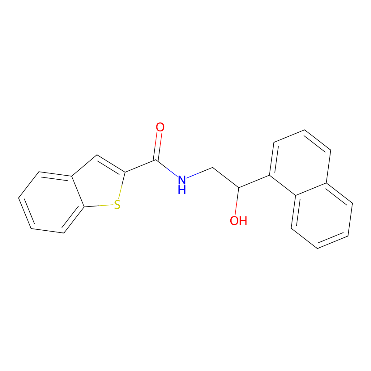 N-(2-hydroxy-2-(naphthalen-1-yl)ethyl)benzo[b]thiophene-2-carboxamide molecular structure, CAS 2034349-57-8