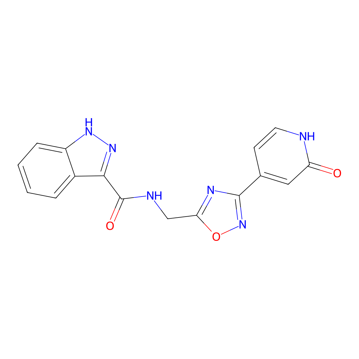 N-((3-(2-oxo-1,2-dihydropyridin-4-yl)-1,2,4-oxadiazol-5-yl)methyl)-1H-indazole-3-carboxamide molecular structure, CAS 2034349-62-5