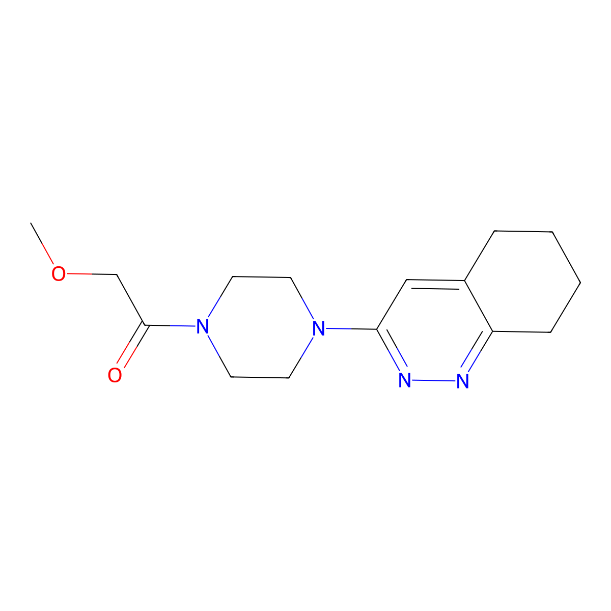 2-Methoxy-1-(4-(5,6,7,8-tetrahydrocinnolin-3-yl)piperazin-1-yl)ethanone molecular structure, CAS 2034349-63-6