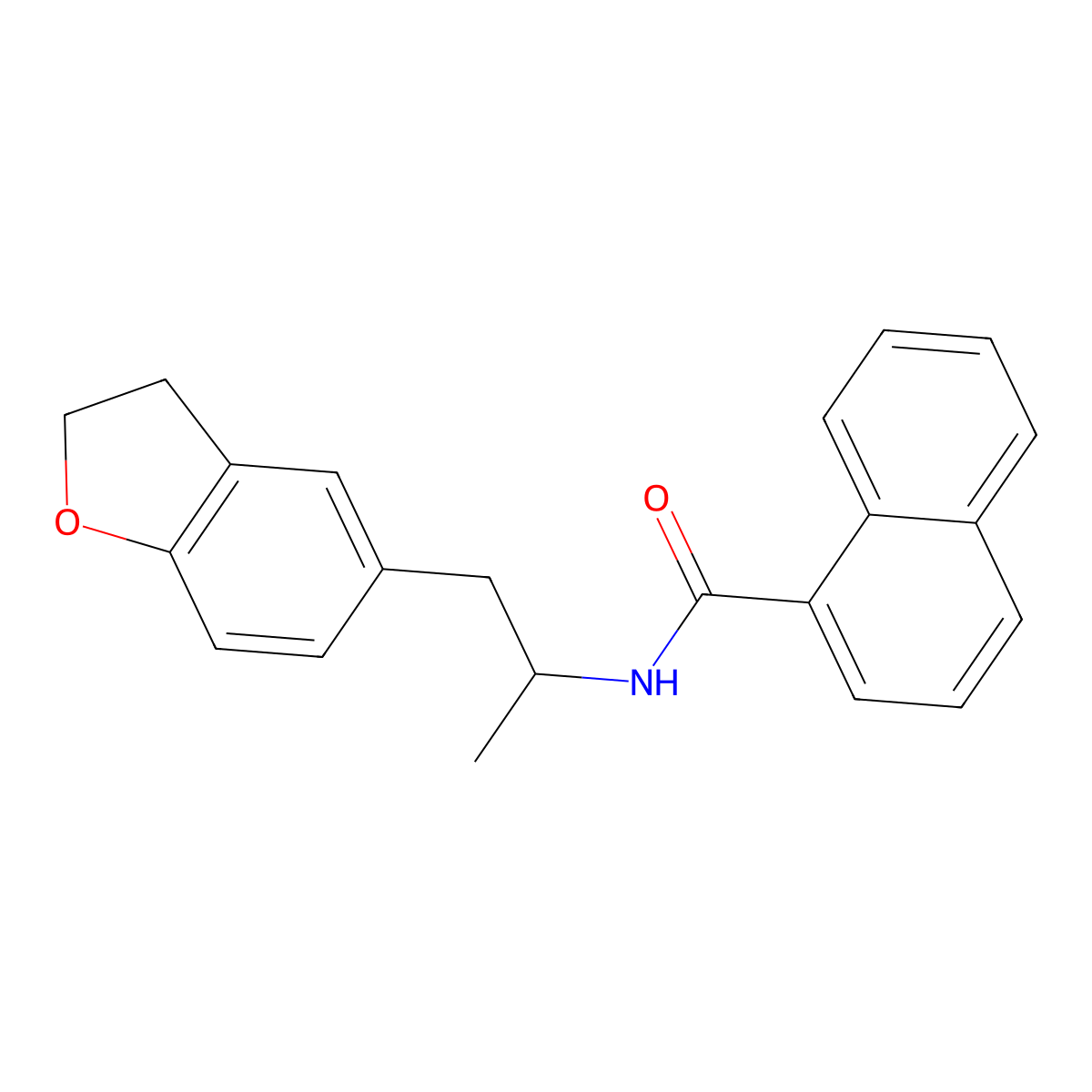 N-(1-(2,3-dihydrobenzofuran-5-yl)propan-2-yl)-1-naphthamide molecular structure, CAS 2034349-65-8