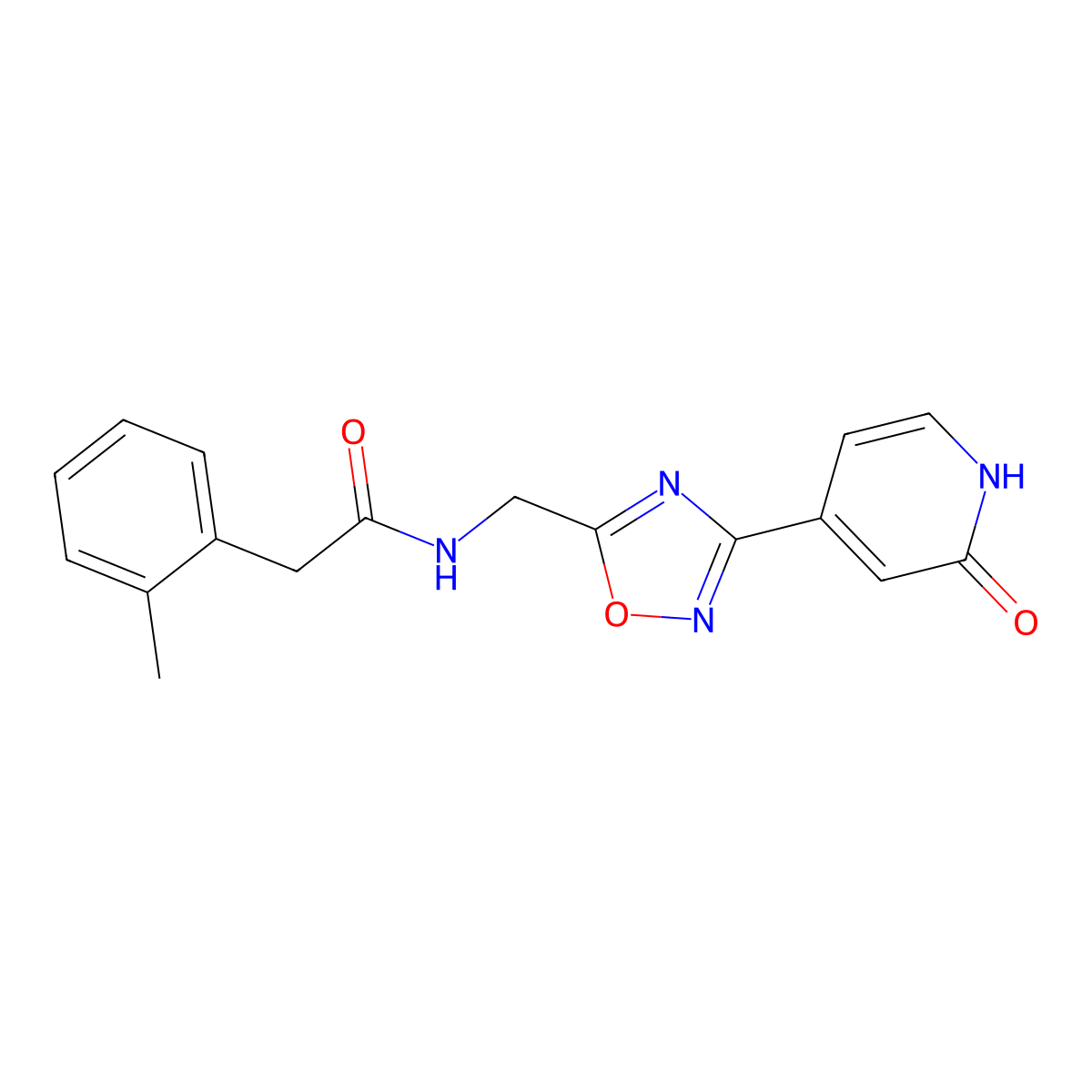 N-((3-(2-oxo-1,2-dihydropyridin-4-yl)-1,2,4-oxadiazol-5-yl)methyl)-2-(o-tolyl)acetamide molecular structure, CAS 2034349-76-1
