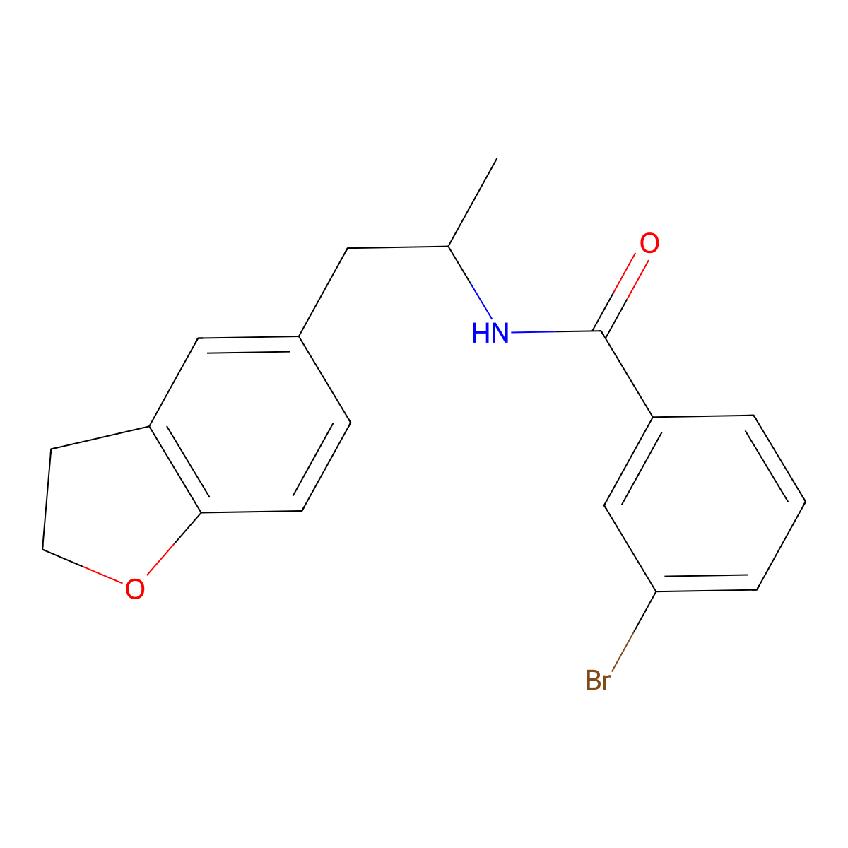 3-bromo-N-(1-(2,3-dihydrobenzofuran-5-yl)propan-2-yl)benzamide molecular structure, CAS 2034349-77-2