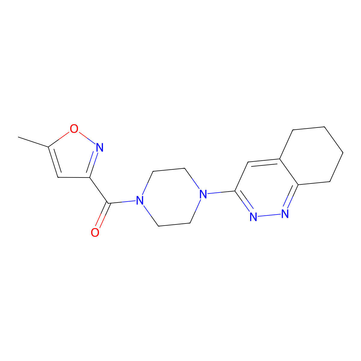 (5-Methylisoxazol-3-yl)(4-(5,6,7,8-tetrahydrocinnolin-3-yl)piperazin-1-yl)methanone molecular structure, CAS 2034349-78-3