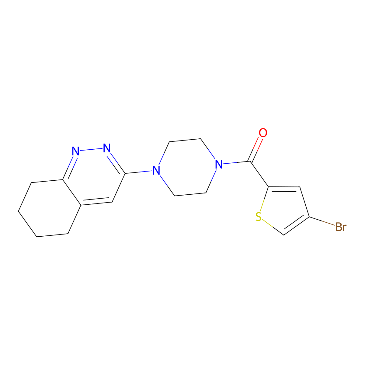 (4-Bromothiophen-2-yl)(4-(5,6,7,8-tetrahydrocinnolin-3-yl)piperazin-1-yl)methanone molecular structure, CAS 2034349-87-4