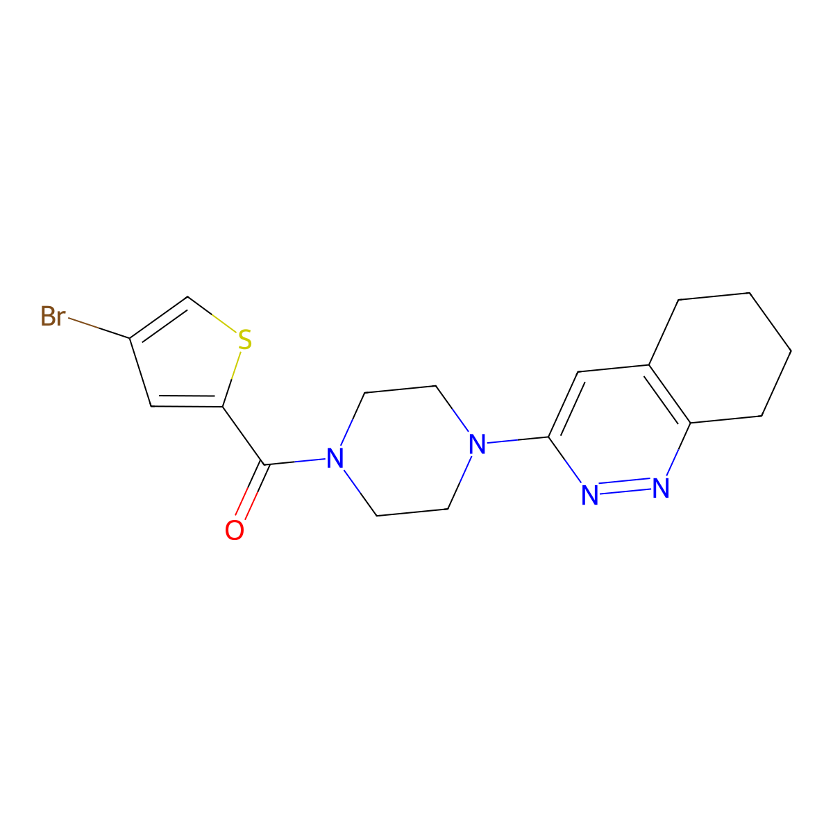 (4-Bromothiophen-2-yl)(4-(5,6,7,8-tetrahydrocinnolin-3-yl)piperazin-1-yl)methanone molecular structure, CAS 2034349-87-4