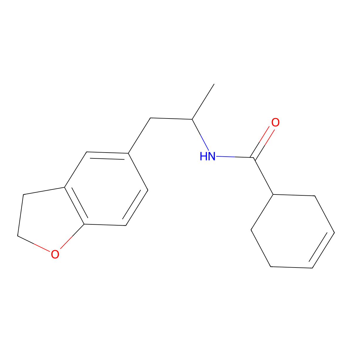 N-(1-(2,3-dihydrobenzofuran-5-yl)propan-2-yl)cyclohex-3-enecarboxamide molecular structure, CAS 2034349-92-1