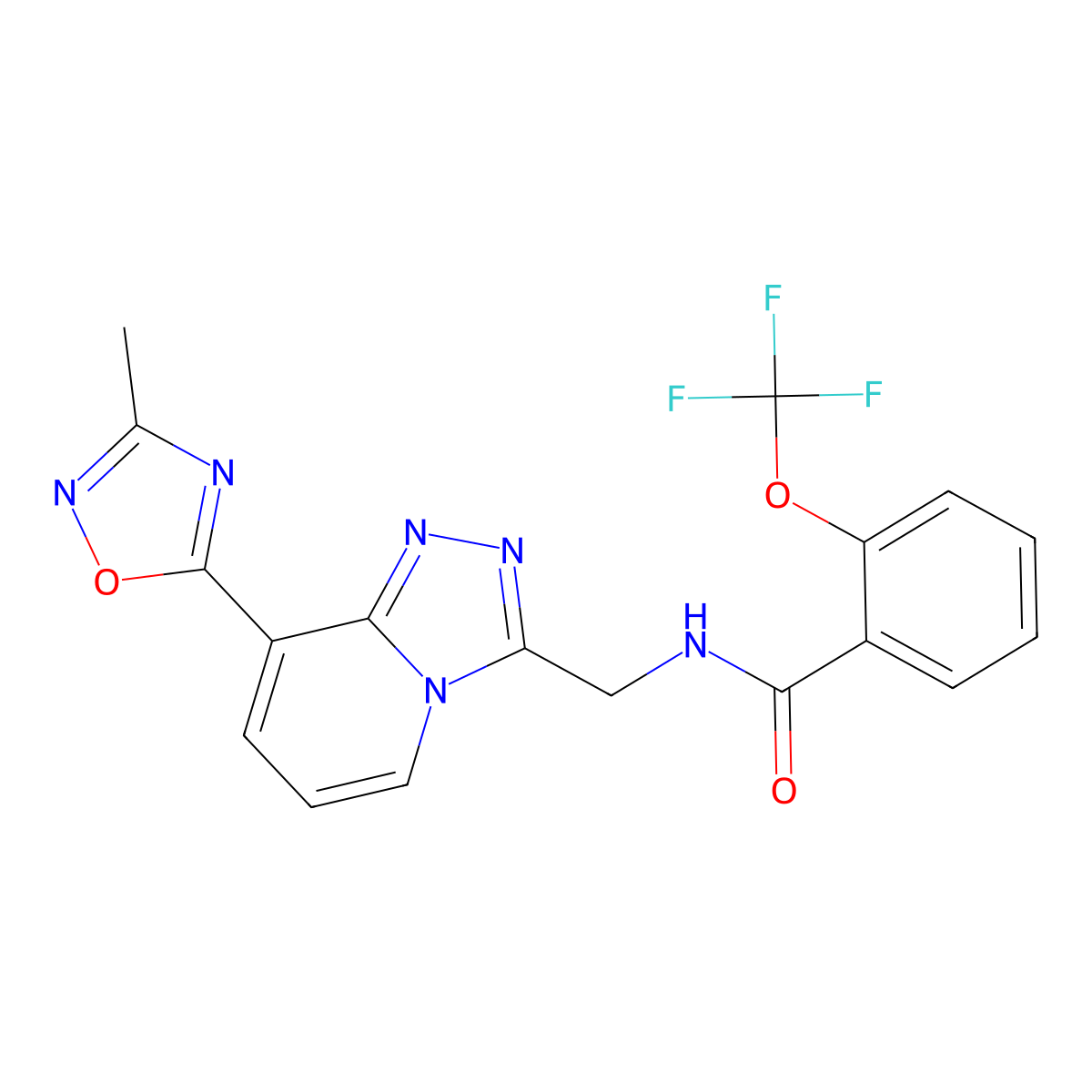 N-((8-(3-methyl-1,2,4-oxadiazol-5-yl)-[1,2,4]triazolo[4,3-a]pyridin-3-yl)methyl)-2-(trifluoromethoxy)benzamide molecular structure, CAS 2034349-93-2