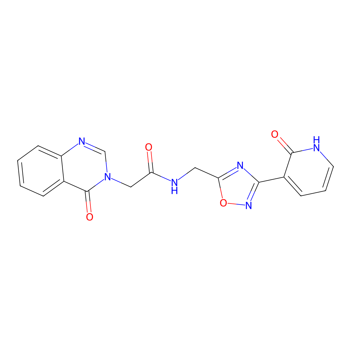 N-((3-(2-oxo-1,2-dihydropyridin-3-yl)-1,2,4-oxadiazol-5-yl)methyl)-2-(4-oxoquinazolin-3(4H)-yl)acetamide molecular structure, CAS 2034349-94-3