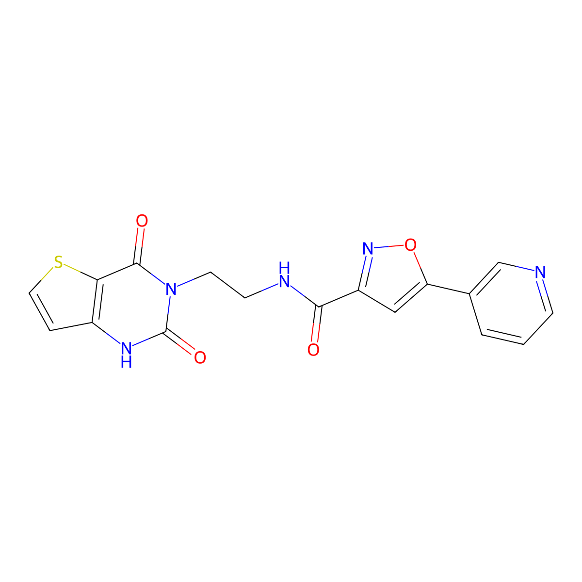 N-(2-(2,4-dioxo-1,2-dihydrothieno[3,2-d]pyrimidin-3(4H)-yl)ethyl)-5-(pyridin-3-yl)isoxazole-3-carboxamide molecular structure, CAS 2034349-95-4