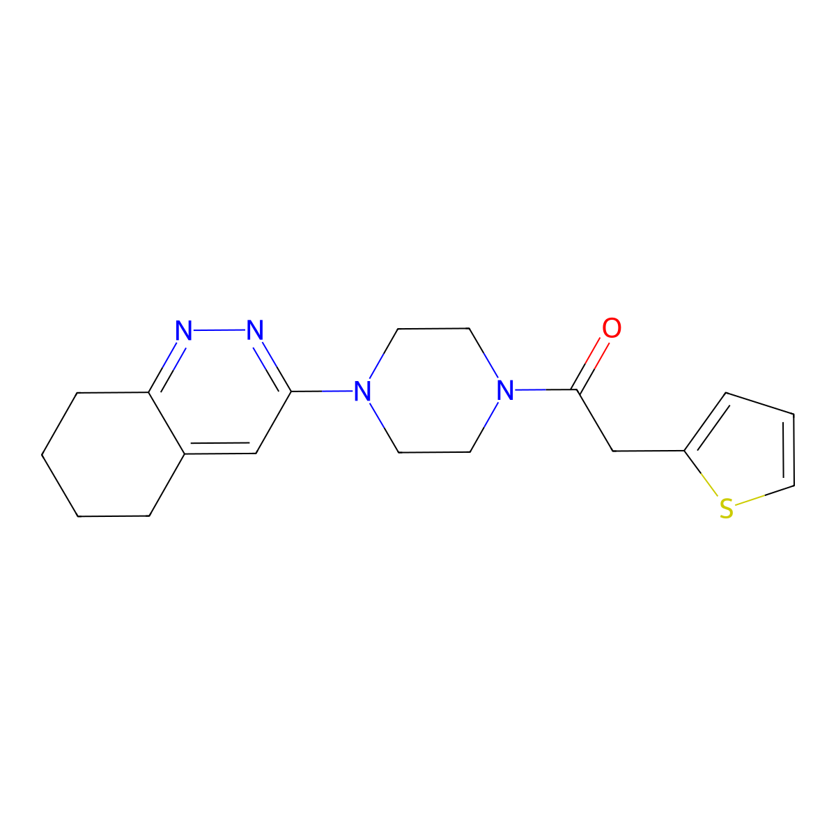 1-(4-(5,6,7,8-Tetrahydrocinnolin-3-yl)piperazin-1-yl)-2-(thiophen-2-yl)ethanone molecular structure, CAS 2034349-98-7