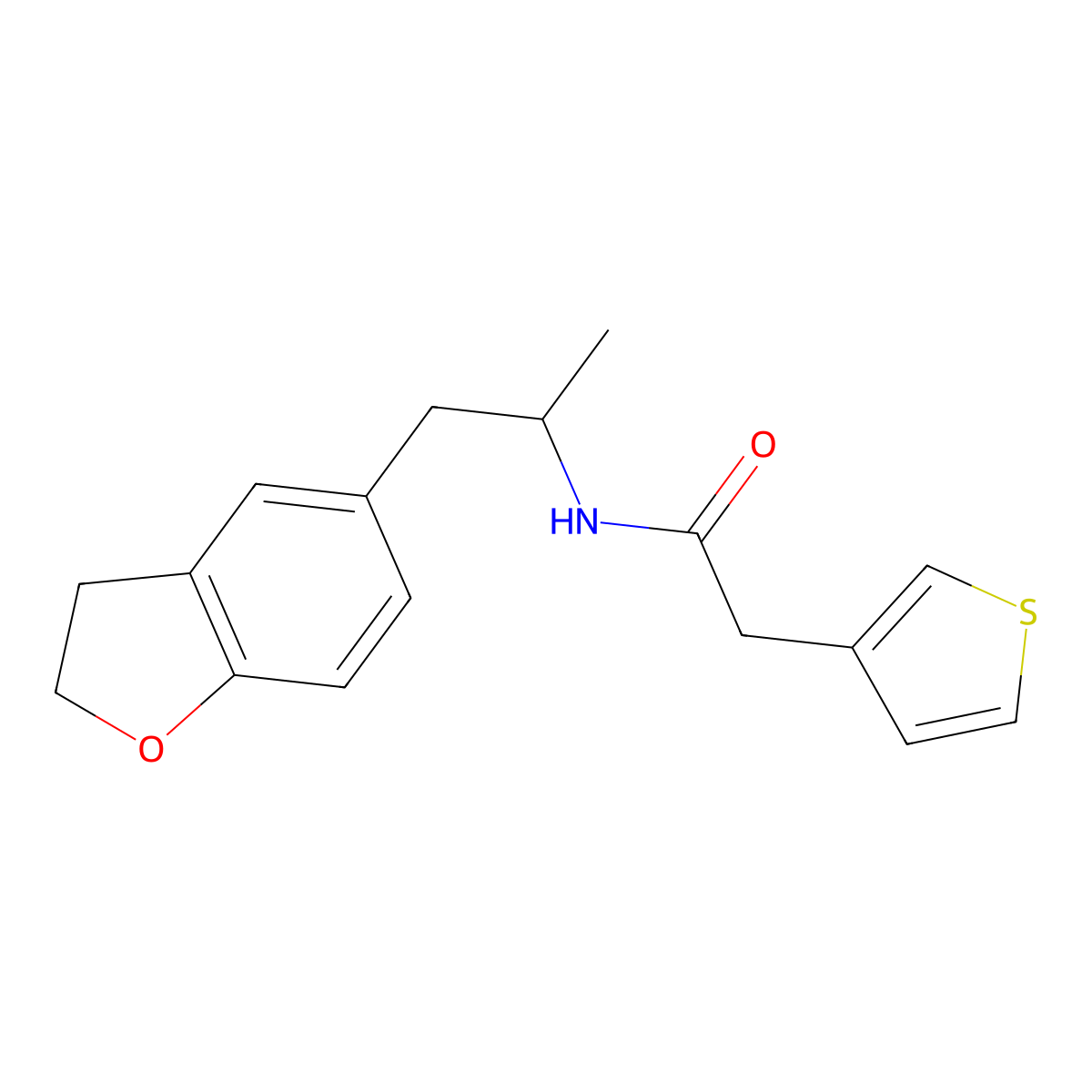 N-(1-(2,3-dihydrobenzofuran-5-yl)propan-2-yl)-2-(thiophen-3-yl)acetamide molecular structure, CAS 2034349-99-8