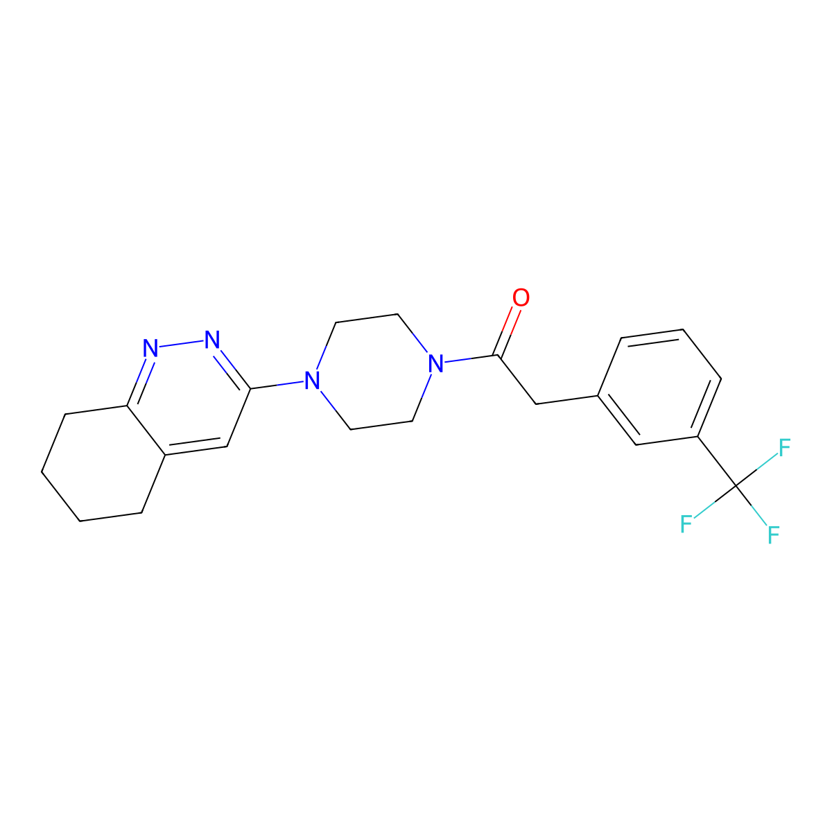 1-(4-(5,6,7,8-Tetrahydrocinnolin-3-yl)piperazin-1-yl)-2-(3-(trifluoromethyl)phenyl)ethanone molecular structure, CAS 2034350-02-0