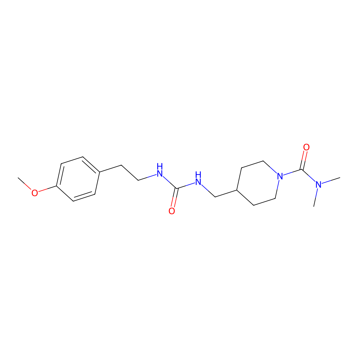 4-((3-(4-methoxyphenethyl)ureido)methyl)-N,N-dimethylpiperidine-1-carboxamide molecular structure, CAS 2034350-12-2