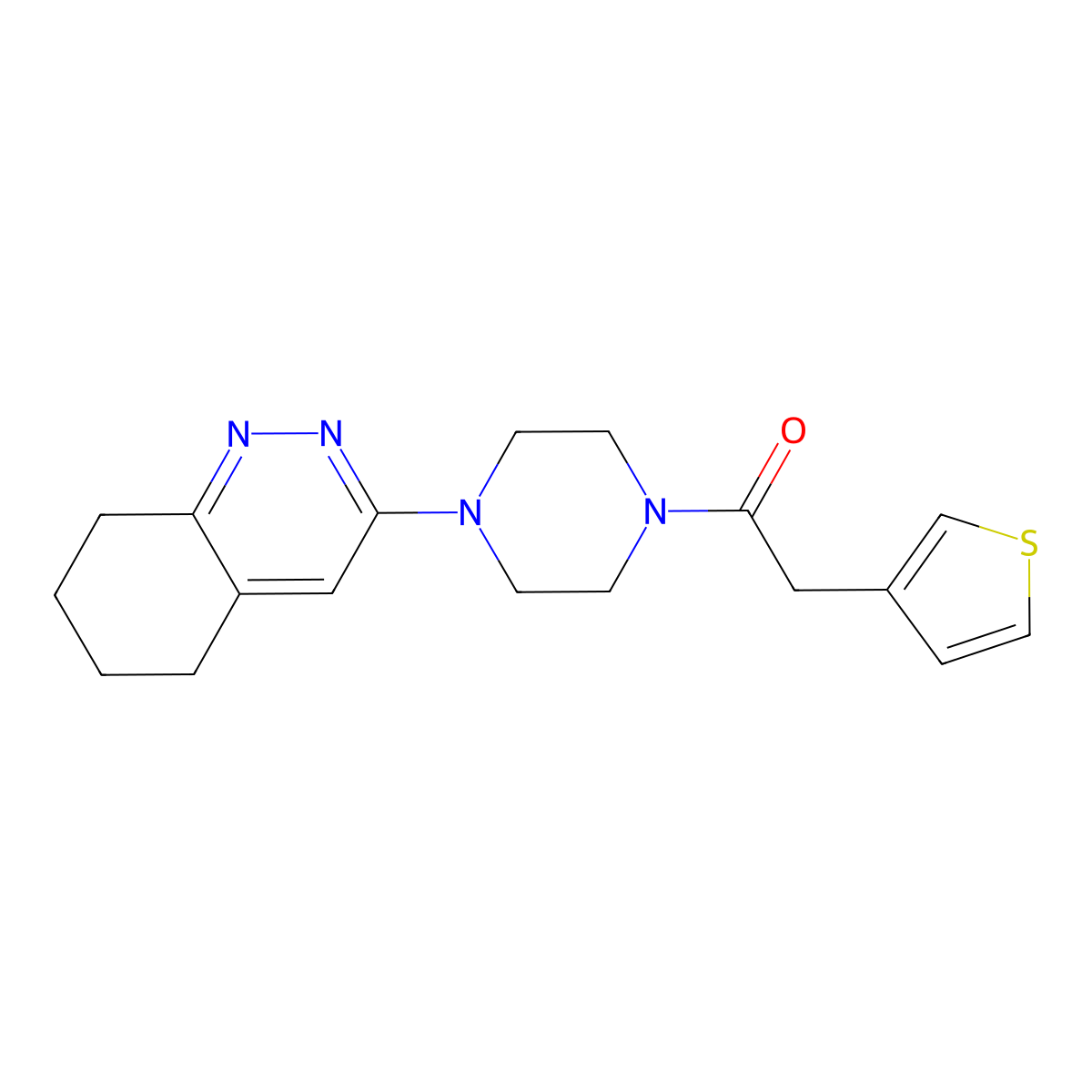 1-(4-(5,6,7,8-Tetrahydrocinnolin-3-yl)piperazin-1-yl)-2-(thiophen-3-yl)ethanone molecular structure, CAS 2034350-33-7