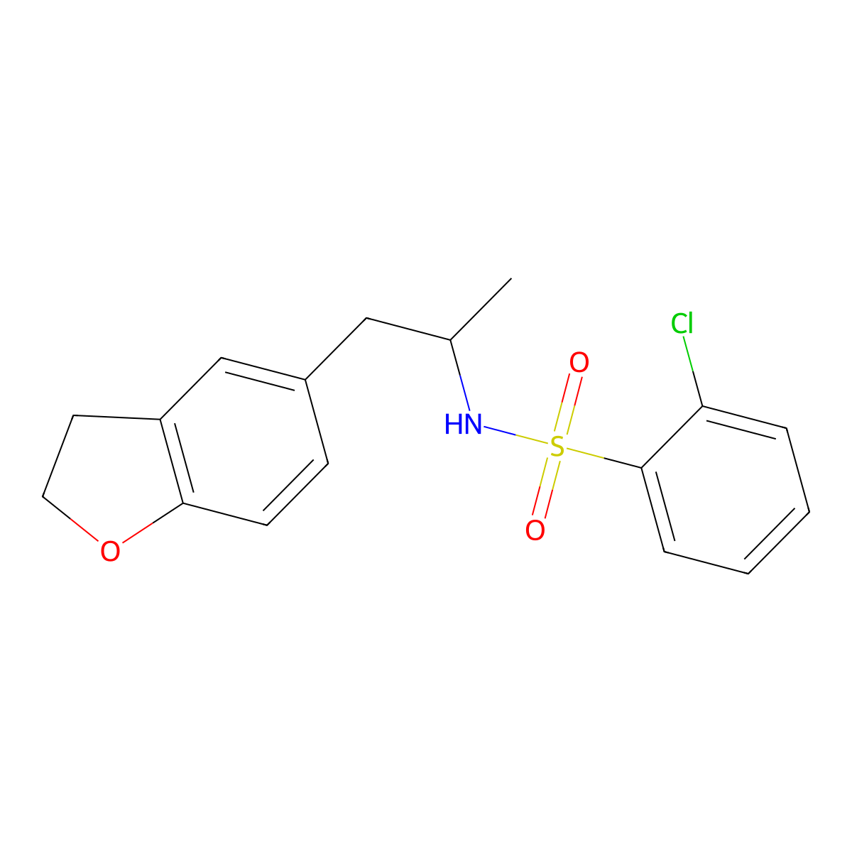 2-chloro-N-(1-(2,3-dihydrobenzofuran-5-yl)propan-2-yl)benzenesulfonamide molecular structure, CAS 2034350-35-9
