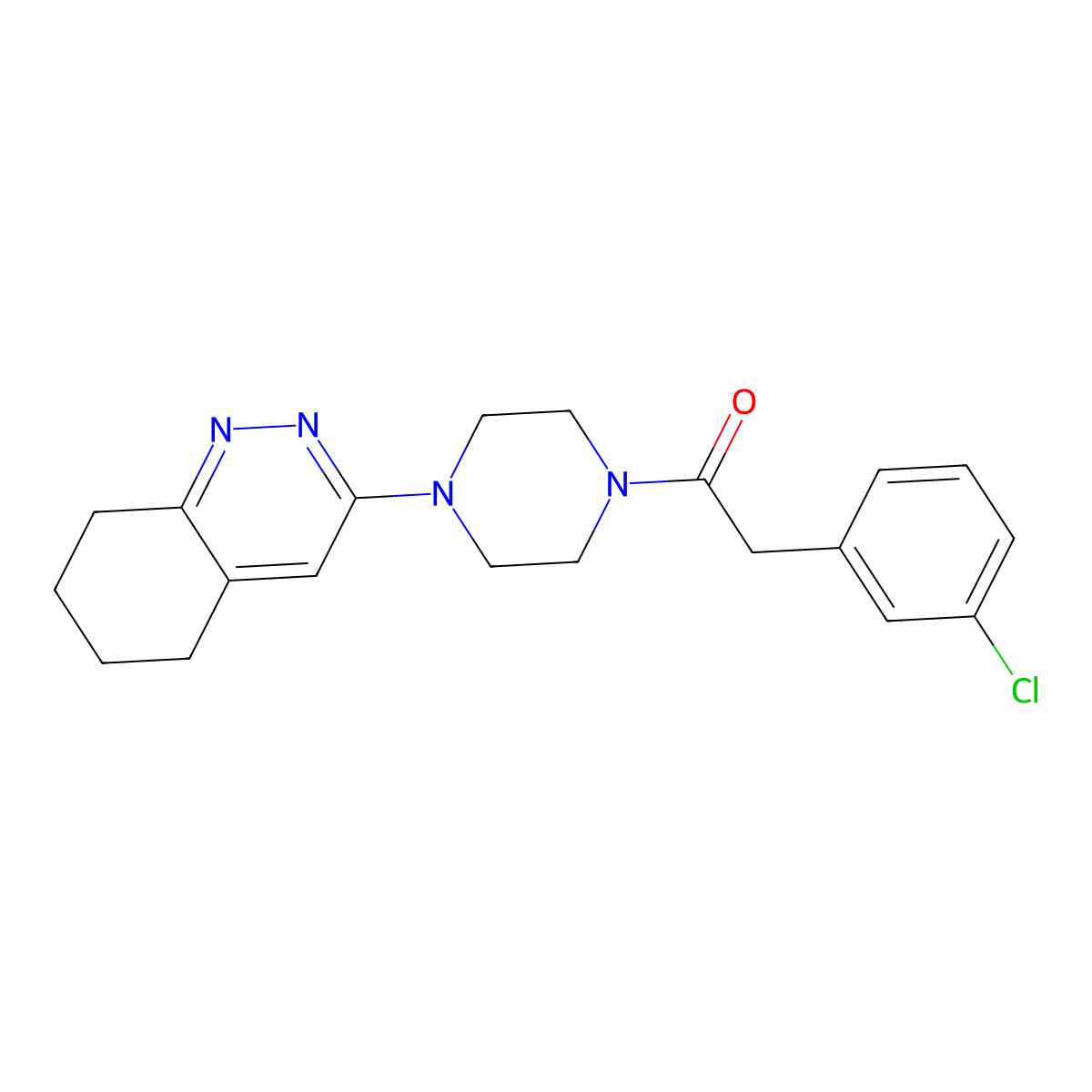 2-(3-Chlorophenyl)-1-(4-(5,6,7,8-tetrahydrocinnolin-3-yl)piperazin-1-yl)ethanone molecular structure, CAS 2034350-38-2