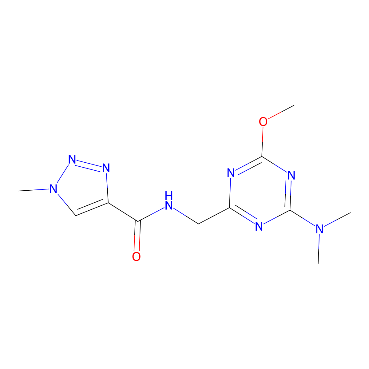 N-{[4-(dimethylamino)-6-methoxy-1,3,5-triazin-2-yl]methyl}-1-methyl-1H-1,2,3-triazole-4-carboxamide molecular structure, CAS 2034350-52-0