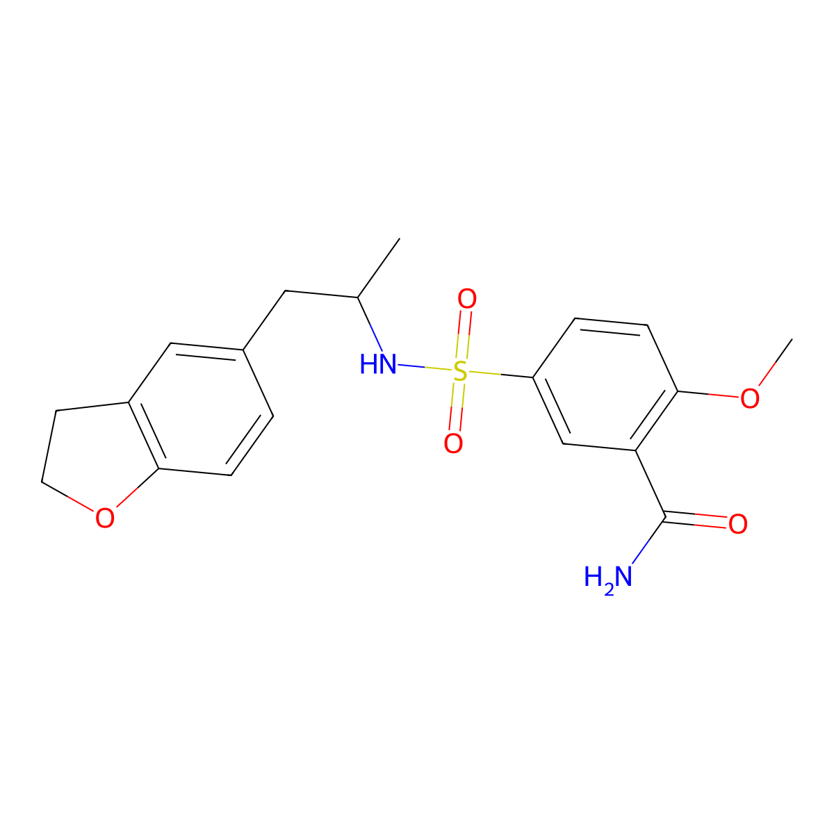 5-(N-(1-(2,3-dihydrobenzofuran-5-yl)propan-2-yl)sulfamoyl)-2-methoxybenzamide molecular structure, CAS 2034350-59-7