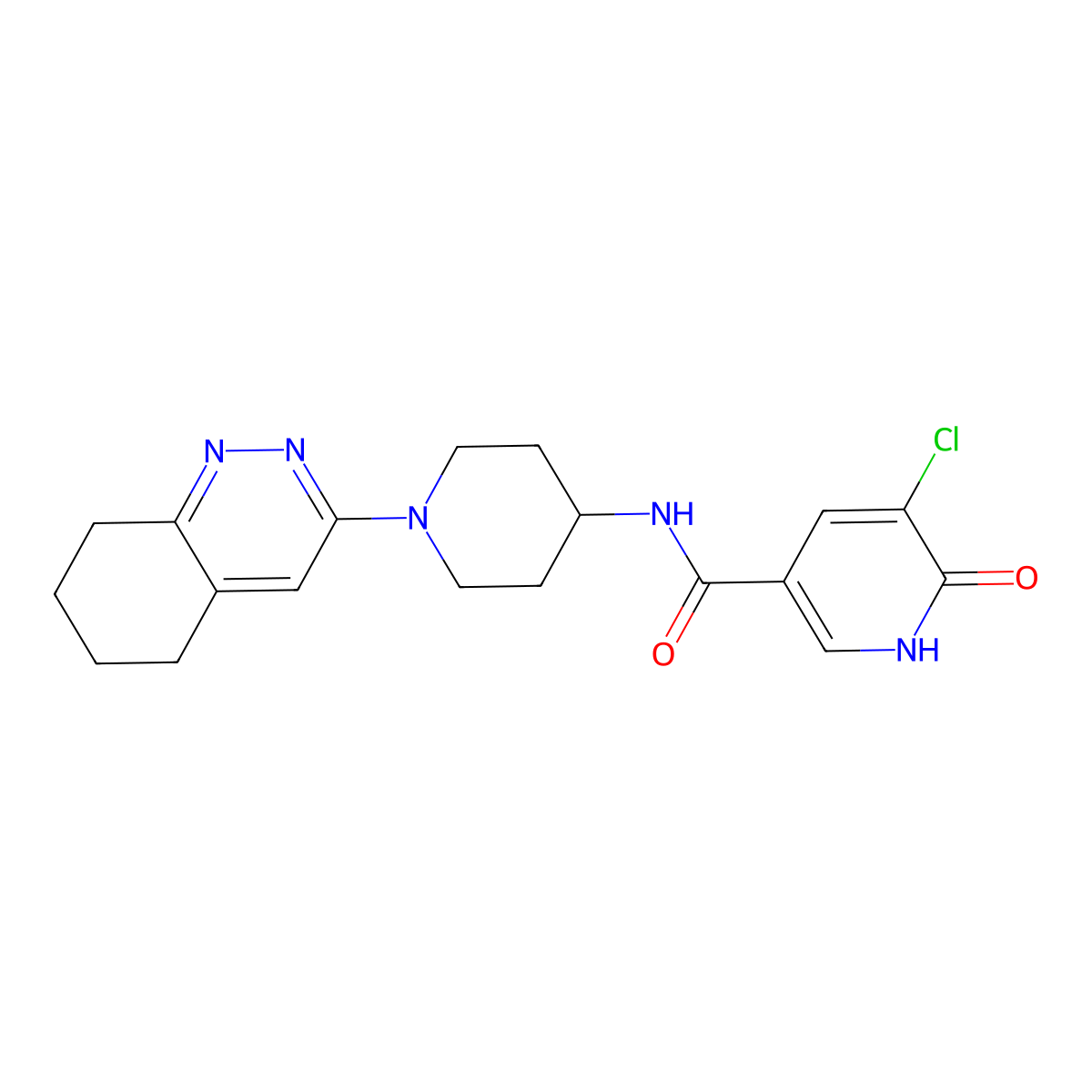 5-chloro-6-hydroxy-N-(1-(5,6,7,8-tetrahydrocinnolin-3-yl)piperidin-4-yl)nicotinamide molecular structure, CAS 2034350-66-6