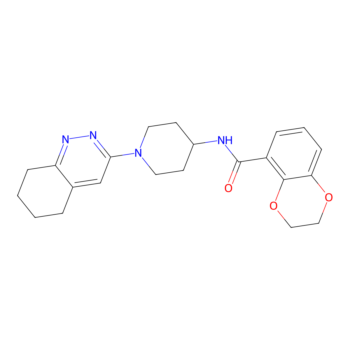 N-(1-(5,6,7,8-tetrahydrocinnolin-3-yl)piperidin-4-yl)-2,3-dihydrobenzo[b][1,4]dioxine-5-carboxamide molecular structure, CAS 2034350-73-5