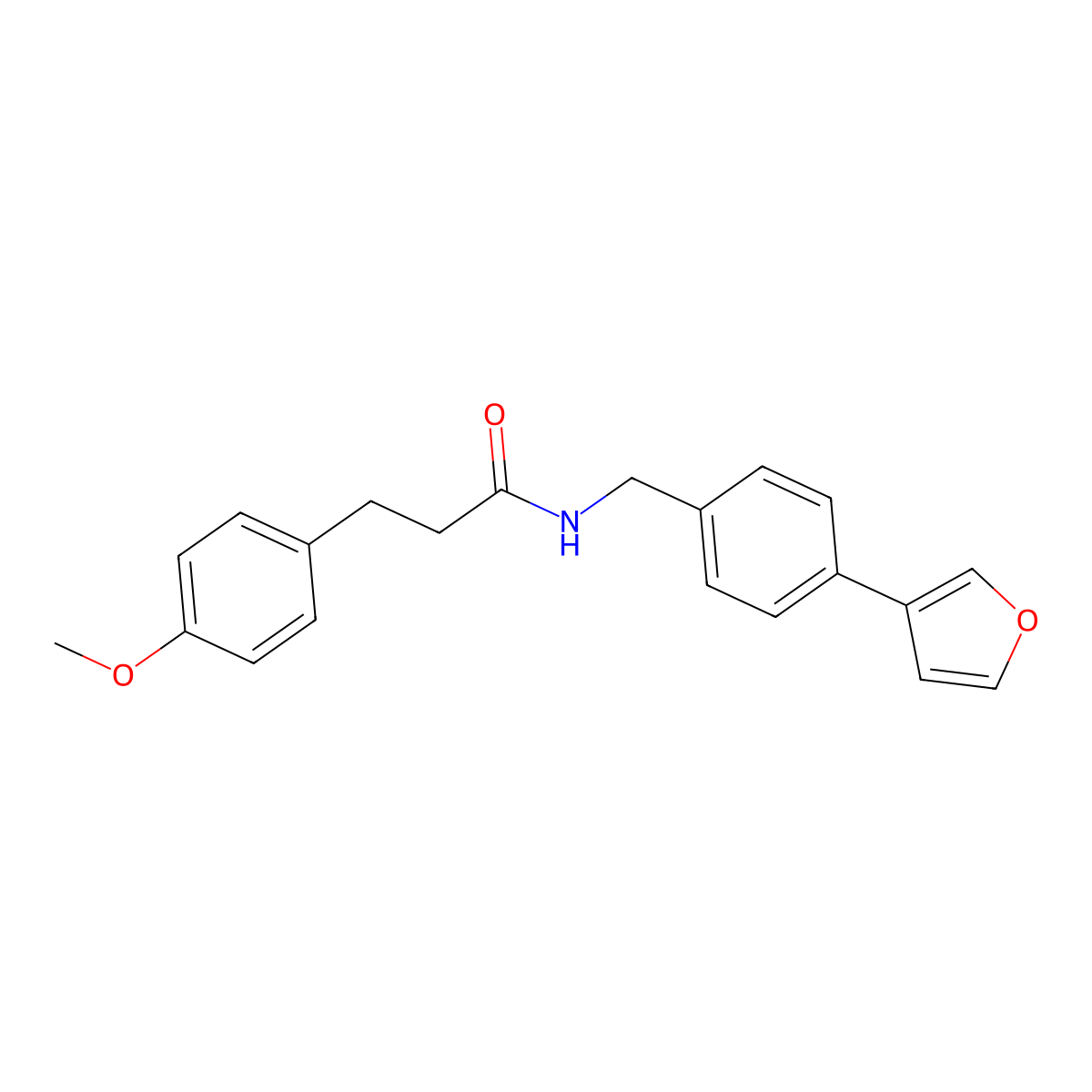 N-(4-(furan-3-yl)benzyl)-3-(4-methoxyphenyl)propanamide molecular structure, CAS 2034350-86-0