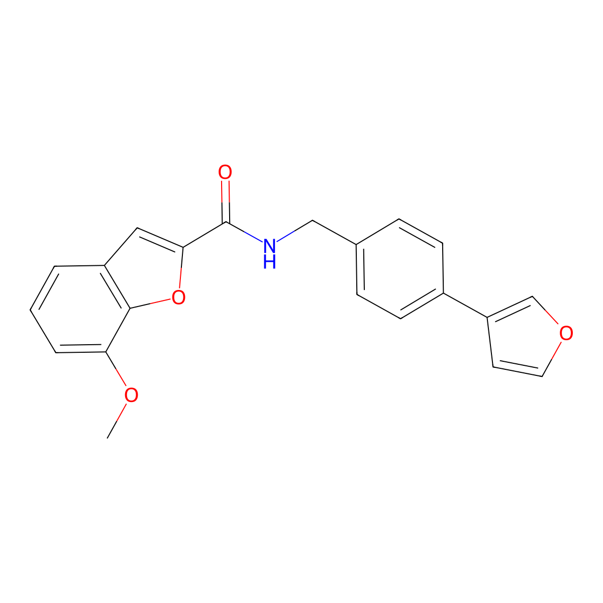 N-(4-(furan-3-yl)benzyl)-7-methoxybenzofuran-2-carboxamide molecular structure, CAS 2034350-95-1