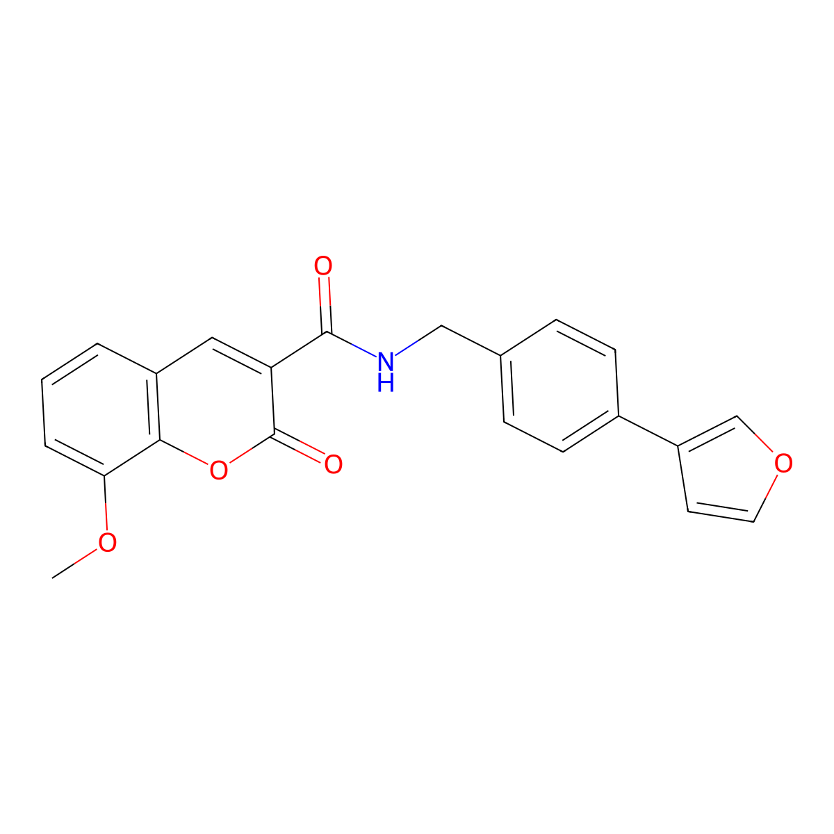 N-(4-(furan-3-yl)benzyl)-8-methoxy-2-oxo-2H-chromene-3-carboxamide molecular structure, CAS 2034351-01-2