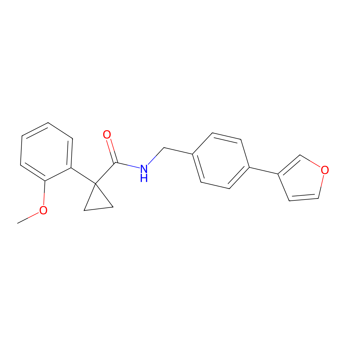 N-(4-(furan-3-yl)benzyl)-1-(2-methoxyphenyl)cyclopropanecarboxamide molecular structure, CAS 2034351-06-7