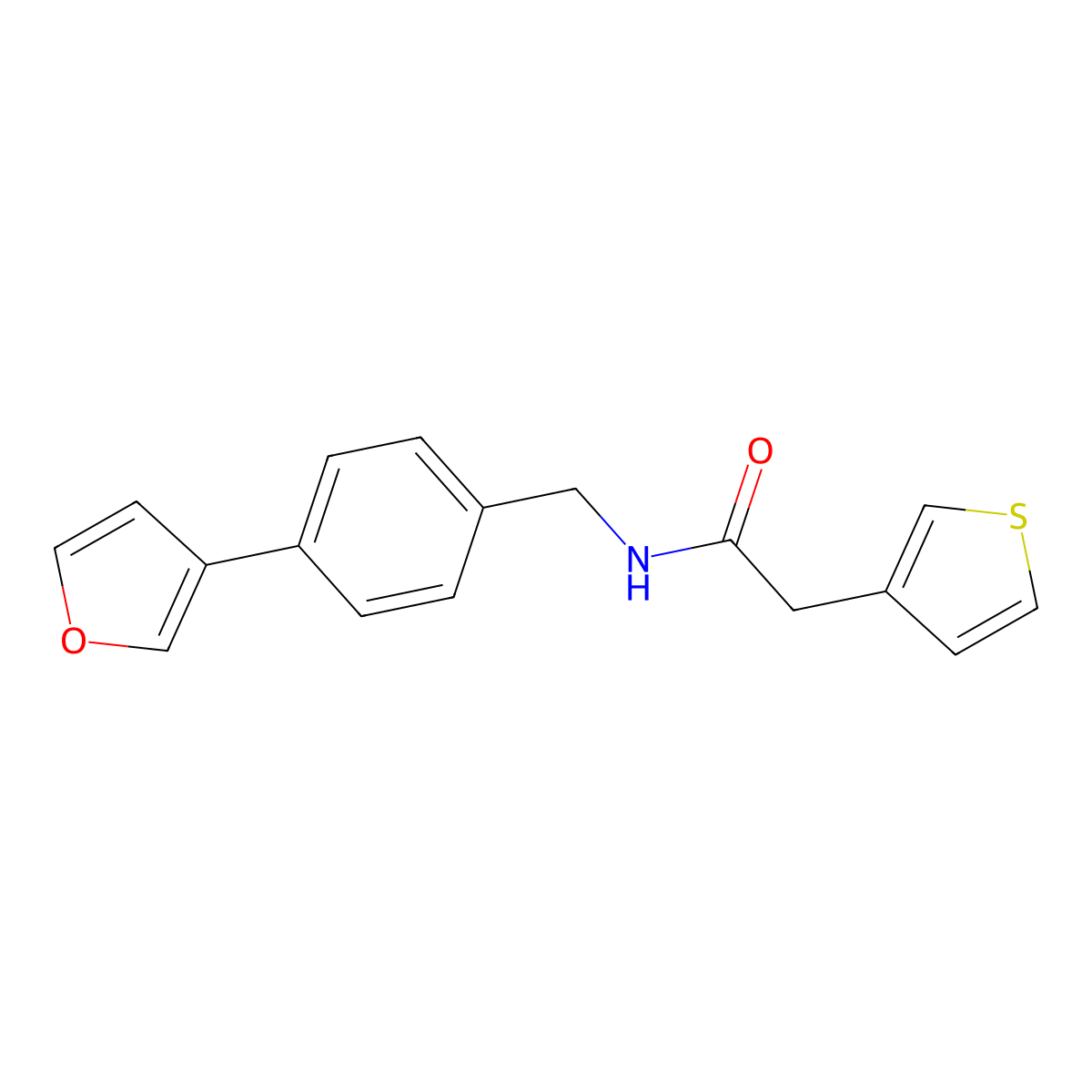 N-(4-(furan-3-yl)benzyl)-2-(thiophen-3-yl)acetamide molecular structure, CAS 2034351-10-3