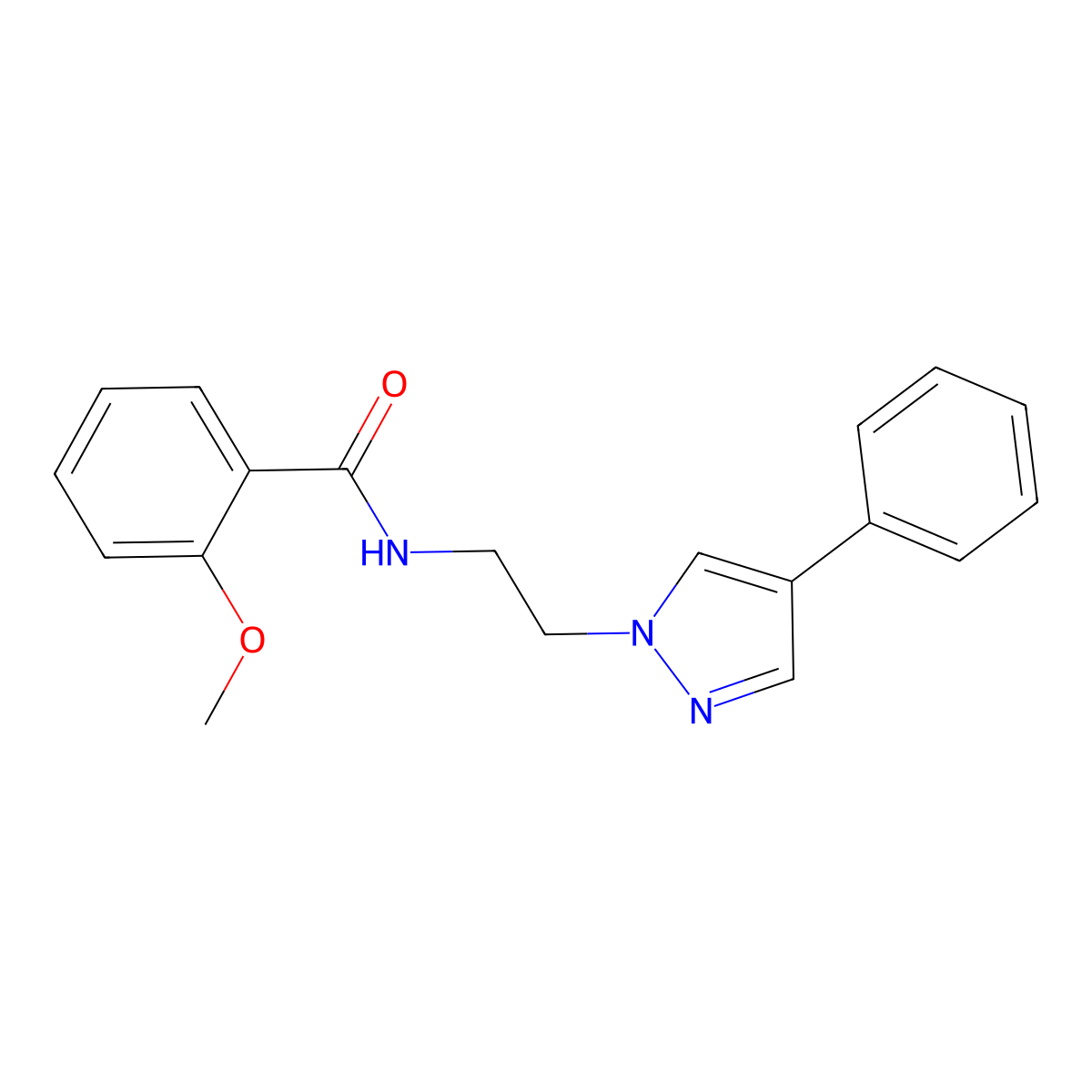 2-methoxy-N-(2-(4-phenyl-1H-pyrazol-1-yl)ethyl)benzamide molecular structure, CAS 2034351-17-0