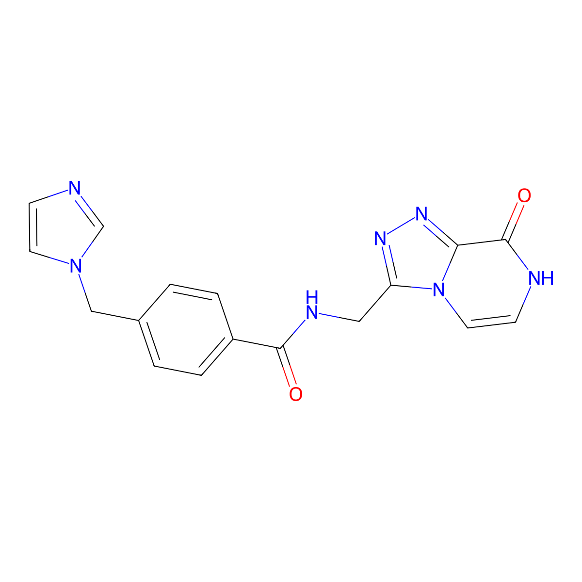 4-((1H-imidazol-1-yl)methyl)-N-((8-hydroxy-[1,2,4]triazolo[4,3-a]pyrazin-3-yl)methyl)benzamide molecular structure, CAS 2034351-21-6