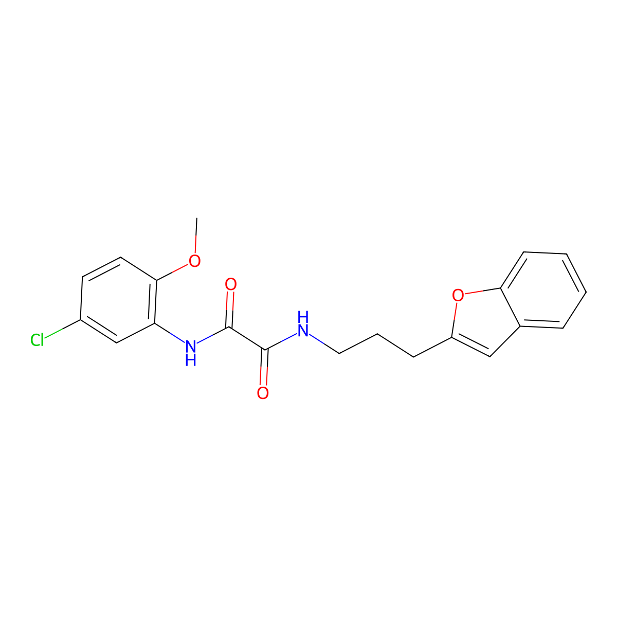 N1-(3-(benzofuran-2-yl)propyl)-N2-(5-chloro-2-methoxyphenyl)oxalamide molecular structure, CAS 2034351-28-3