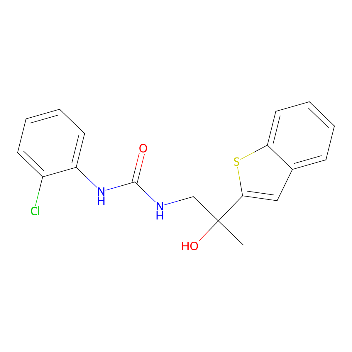 1-(2-(Benzo[b]thiophen-2-yl)-2-hydroxypropyl)-3-(2-chlorophenyl)urea molecular structure, CAS 2034351-53-4