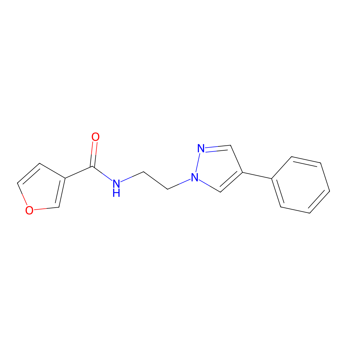 N-(2-(4-phenyl-1H-pyrazol-1-yl)ethyl)furan-3-carboxamide molecular structure, CAS 2034351-55-6