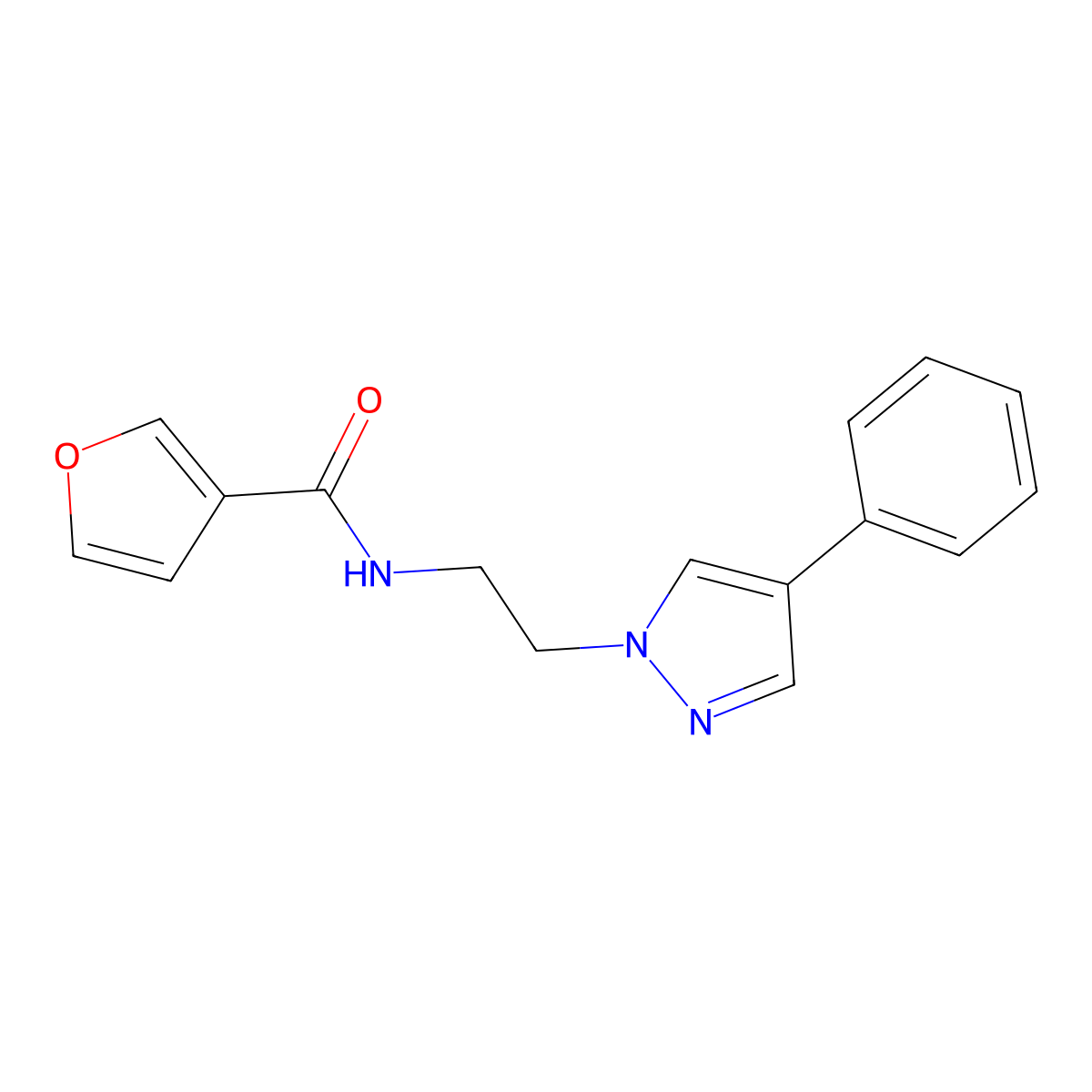 N-(2-(4-phenyl-1H-pyrazol-1-yl)ethyl)furan-3-carboxamide molecular structure, CAS 2034351-55-6