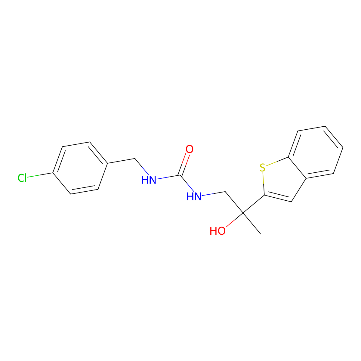 1-(2-(Benzo[b]thiophen-2-yl)-2-hydroxypropyl)-3-(4-chlorobenzyl)urea molecular structure, CAS 2034351-63-6