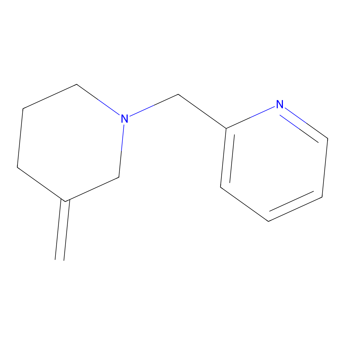 2-((3-Methylenepiperidin-1-yl)methyl)pyridine molecular structure, CAS 2034351-67-0
