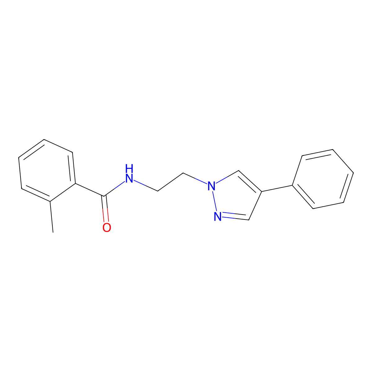2-methyl-N-(2-(4-phenyl-1H-pyrazol-1-yl)ethyl)benzamide molecular structure, CAS 2034351-73-8