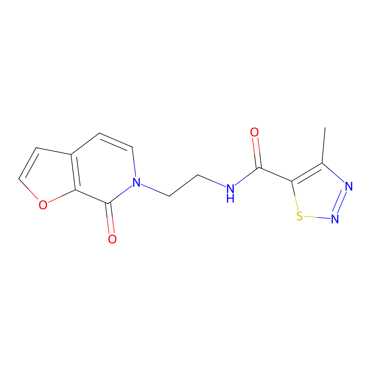 4-methyl-N-(2-(7-oxofuro[2,3-c]pyridin-6(7H)-yl)ethyl)-1,2,3-thiadiazole-5-carboxamide molecular structure, CAS 2034351-89-6