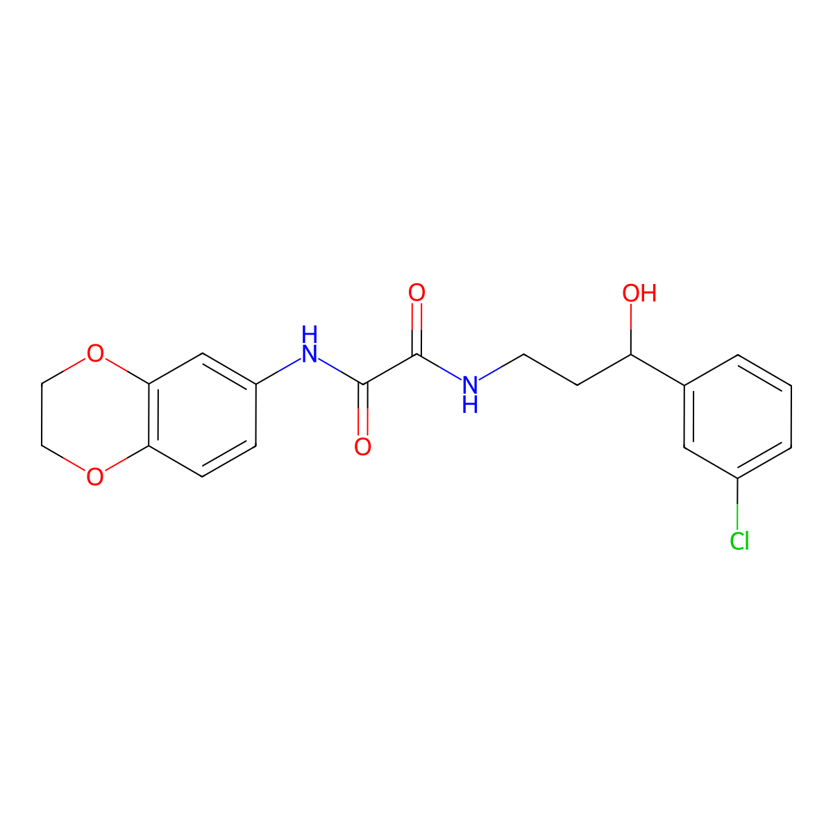 N1-(3-(3-chlorophenyl)-3-hydroxypropyl)-N2-(2,3-dihydrobenzo[b][1,4]dioxin-6-yl)oxalamide molecular structure, CAS 2034351-96-5