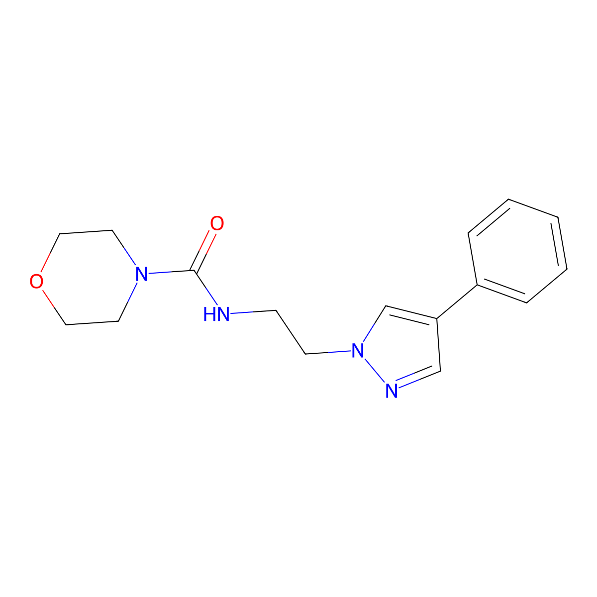 N-[2-(4-phenyl-1H-pyrazol-1-yl)ethyl]morpholine-4-carboxamide molecular structure, CAS 2034351-97-6