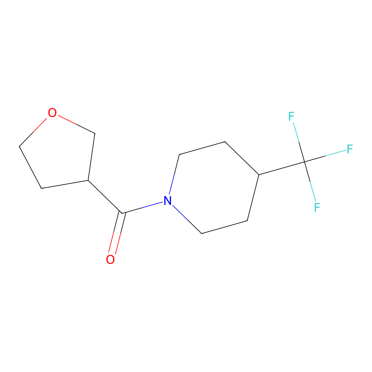 (Tetrahydrofuran-3-yl)(4-(trifluoromethyl)piperidin-1-yl)methanone molecular structure, CAS 2034351-99-8