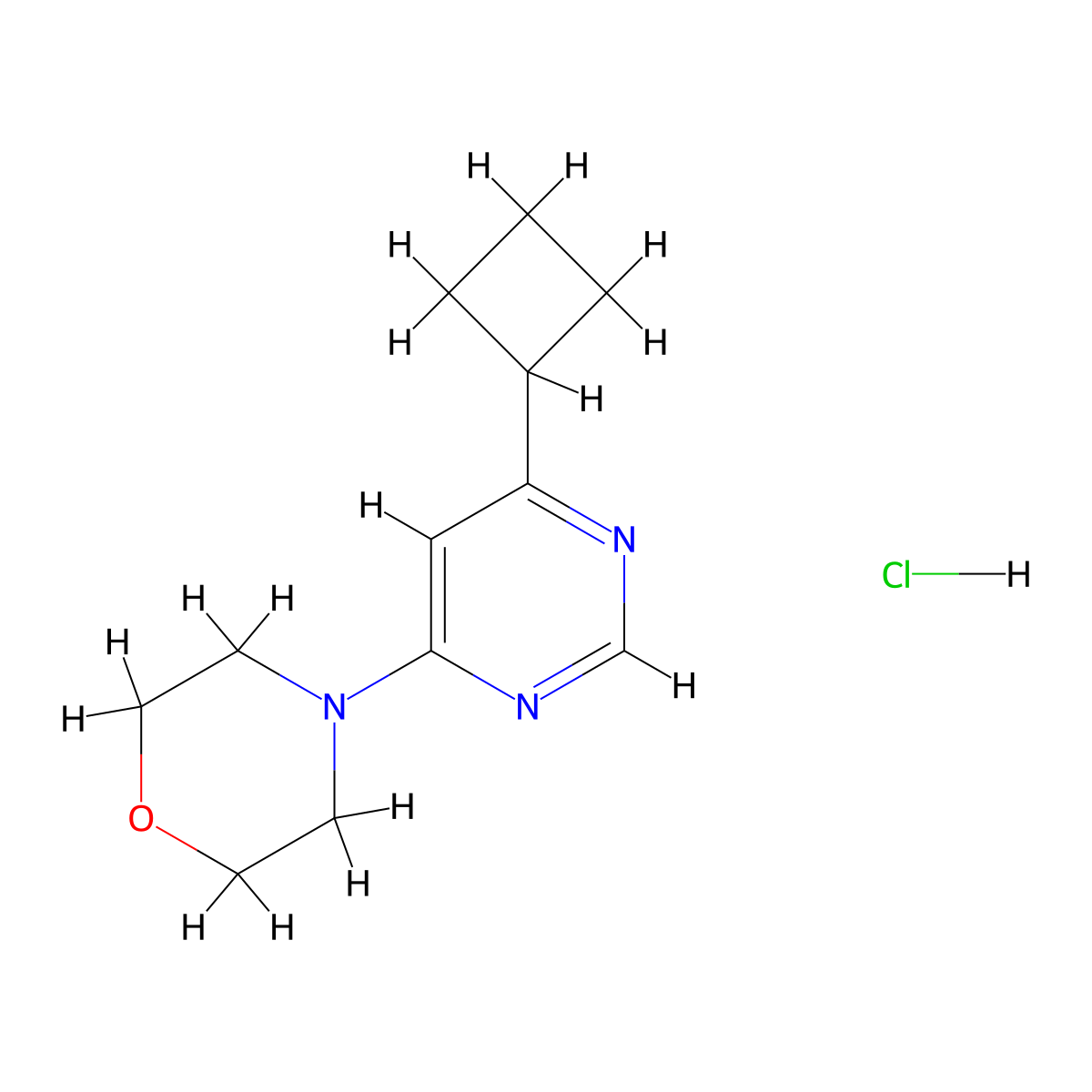 4-(6-Cyclobutylpyrimidin-4-yl)morpholine hydrochloride molecular structure, CAS 2034352-27-5