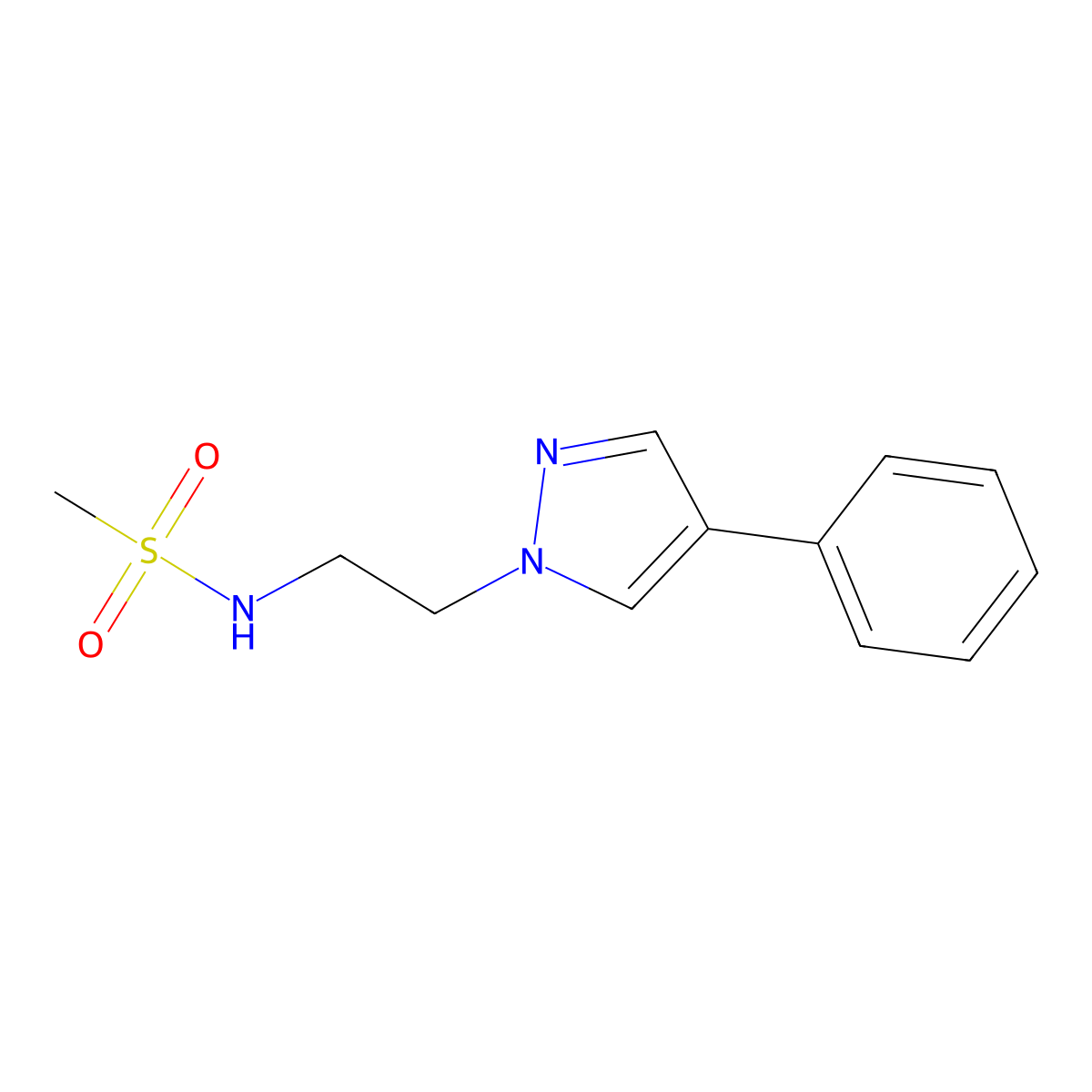 N-[2-(4-phenyl-1H-pyrazol-1-yl)ethyl]methanesulfonamide molecular structure, CAS 2034352-34-4