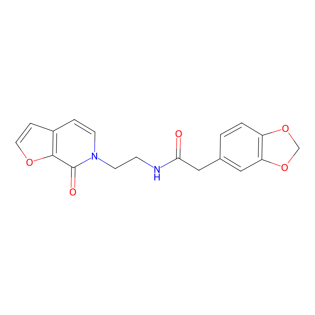 2-(benzo[d][1,3]dioxol-5-yl)-N-(2-(7-oxofuro[2,3-c]pyridin-6(7H)-yl)ethyl)acetamide molecular structure, CAS 2034352-46-8